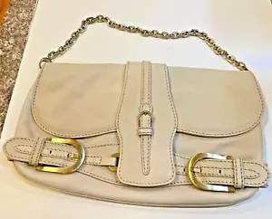 JIMMY CHOO CREME LEATHER EVENING BAG/CLUTCH, Made in Italy - Picture 1 of 8