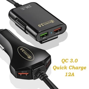 Cargador de coche JEMAATX carga rápida 3.0 12A 4 puertos USB mini adaptador portátil - Imagen 1 de 11