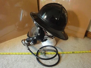 Vintage MSA Fireman, 40's Firefighter helmet & Scott gas/oxygen mask, respirator - Picture 1 of 12