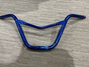 ! VINTAGE OLD SCHOOL SINGLE STEM BMX BLUE V-BAR FOR BMX BIKE.. SINGLE STEM ONLY - Picture 1 of 6