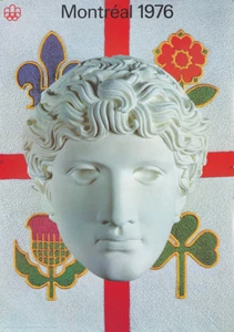 Original Vintage Poster Montreal Summer Olympics 1976 Roman Statue Head Sports - Picture 1 of 1