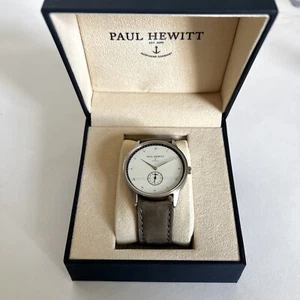 Paul Hewitt Signature Line Silver And Grey Stainless Steel And Leather Watch - Picture 1 of 6