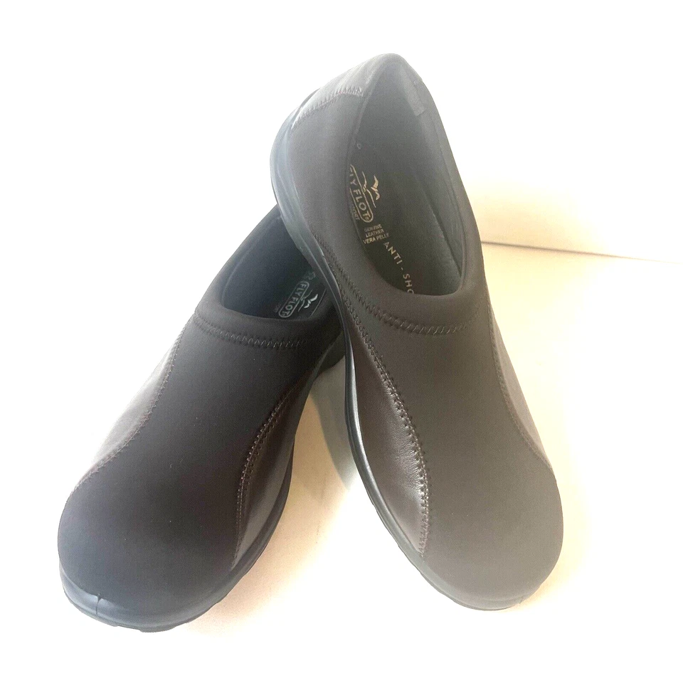 FLY FLOT Anatómico Anti Choques Cuero Marrón/Lycra Sin Cordones Para Mujer EU 42 US 11.5 Foto 1 de 4