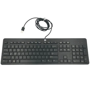 HP Wired USB Slim Business Desktop Keyboard 803181-001 Black KBAR211 WORKS - Picture 1 of 21
