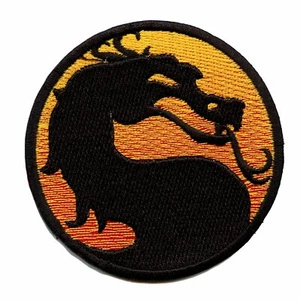 Evil Dragon Combat Round Logo Embroidered Iron On Patch - Picture 1 of 2