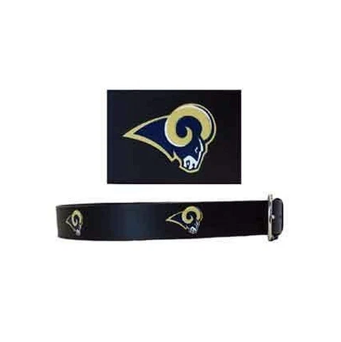 Los Angeles L.A. Rams NFL Leather Embossed Men's New Size 36 Black Belt NEW Cover