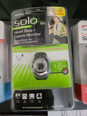Monitor de ritmo cardíaco sin tirantes SPORTLINE Solo 915 para mujer recuento de quema de calorías, gris Foto 1 de 2