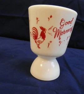 Gallo rojo taza huevo grande con buenos días - Imagen 1 de 4