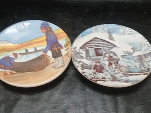2 Vintage 1981 Arabia Finnland Andreas Alariesto 4,75" Deko Teller - Bild 1 von 5