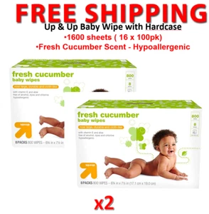 1600 Sheet Up & Up Fresh Cucumber Baby Wipes with Hard Case - Picture 1 of 2