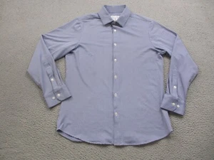 Mizzen Main Shirt Mens Large Blue White Plaid Spinnaker Trim Fit Preppy Dress - Picture 1 of 11