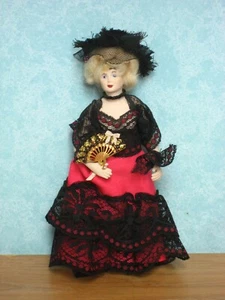 Vintage Elegant Lady Dolls' House Doll in Period Dress – Bisque/Porcelain? 1:12 - Picture 1 of 8