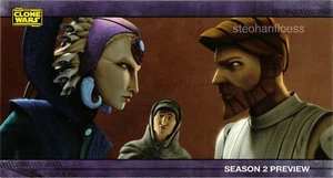 2009 Topps Star Wars The Clone Wars Widevision Sneak Vista previa Obi-Wan Satine PV-2 - Imagen 1 de 1
