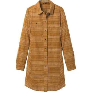 Prana Dyri Dress XL Antique Bronze NEW Button Front Shirt Dress Organic Cotton - Picture 1 of 8