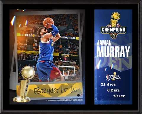 Jamal Murray Denver Nuggets 12x 15 2023 NBA Finals Champs Sublimated Plaque Cover
