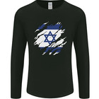 Torn Israel Flag Israeli Day Football Mens Long Sleeve T-Shirt
