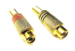From OZ Quality 1 PAIR RCA Female Solder Audio Connector Plug & Spring +FREEPOST - Picture 1 of 3