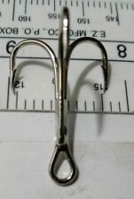 30 Eagle Claw 375-1 Curved Point Treble Hooks #1 2x Nickle Lure Replacement