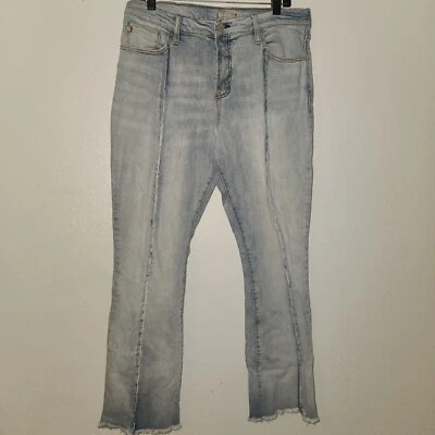 Dear John High Waist Flare Jeans Frayed Front Seam Size 31 - Image 1 of 4