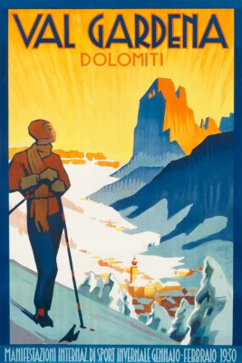 Val Gardena Dolomiti Ski Original Vintage Wall Art Home Decor - POSTER 20x30 - Image 1 of 4