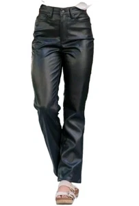 NEU Judy blaue Hose 28 Kunstleder hoher Bund gerade 30x30 Bauchkontrolle schwarz - Bild 1 von 14
