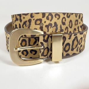 Michael Kors Leopard Cheetah Animal Print cow Hair Fur Belt Size M