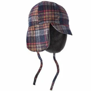 New Blue Plaid Merona Trapper Hat 14279525 Target Warm Flaps Cap One Size - Picture 1 of 1