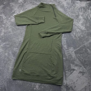 Title Nine Guthrie Pullover Dress Womens Small Green Long Sleeve Stretch Zip - Picture 1 of 11