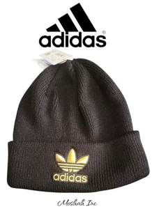 Adidas Herren Originals Trefoil Beanie Schwarz / Gold Totenkopf Mütze Wintermütze One Size - Bild 1 von 8