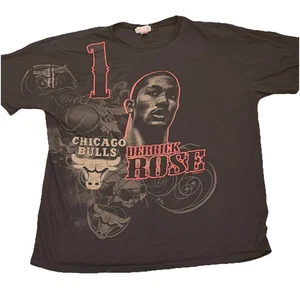Derrick Rose D-Rose Chicago Bulls Y2K Camisa Negra XL Camiseta Rap NBA Majestuosa De Colección T - Imagen 1 de 7