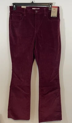NEW Levis 725 High rise bootcut Pants Corduroy womens sz 33x32 Red wine stretch - Image 1 of 4