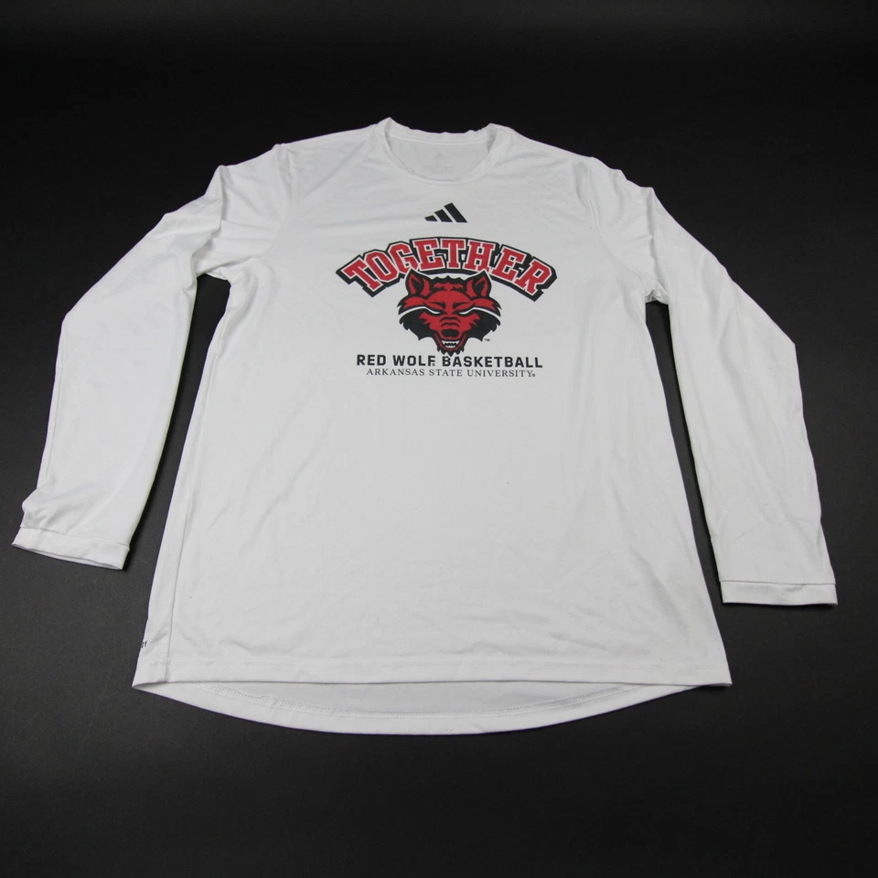 Arkansas State Red Wolves adidas Long Sleeve Shirt Men's White Used - Image 1 of 1
