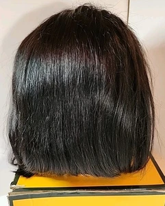 NUOVA Parrucca Bob Capelli Umani 13x4 Pizzo Frontale Lisci 10" con Capelli Bambino Densità 180% - Foto 1 di 7