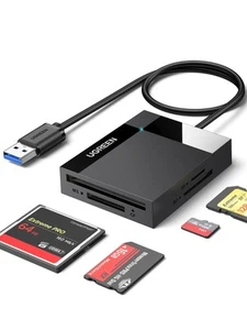 UGREEN SD Card Reader 4-in-1 USB 3.0 to SD CF TF MS Card Adapter 5Gbps Camera - Picture 1 of 8