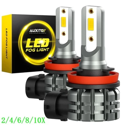 AUXITO LED Bombilla Antiniebla H8 H16 H11 Bombilla 3000K Ámbar Alta Potencia DRL Lámparas 2/10x Foto 1 de 4