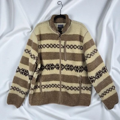 J. Chaqueta polar Crew Nordic All Weather Designs Sherpa difusa para mujer XL Fair Isle Foto 1 de 4