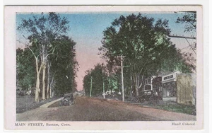 Main Street Bantam Connecticut handkolorierte Postkarte 1910er Jahre - Bild 1 von 1
