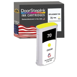 DoorStepInk Compatible Ink Cartridges For HP 70 Yellow 130mL C9454A-USA - Picture 1 of 6
