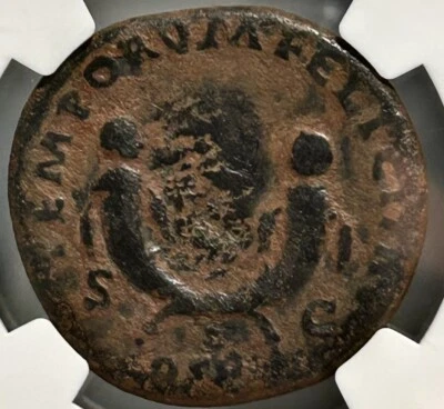 Antonino Pío AE Sestercio AD 138-161 Cornucopias Hijos Gemelos NGC F Foto 1 de 4