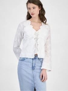 Top para mujer GUESS manga larga bordado con lazo delantero, talla S - Imagen 1 de 4