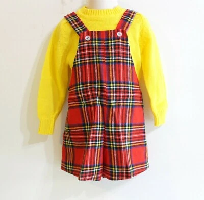 Lote de suéter corto con tirantes Neiman Marcus vintage para niño talla 4 lana a cuadros Foto 1 de 4