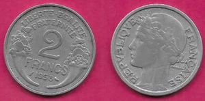 FRANCE 2 FRANCS 1958 VF-XF OPEN 9,LAUREATE HEAD LEFT,DENOMINATION AND DATE FLANK - Picture 1 of 1