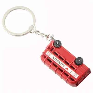 New London Red Bus Key Chain Post Mail Box Key Holder Telephone Booth Charm Pend - Picture 1 of 26