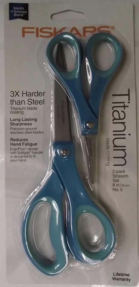 FISKARS 157680-1004 DESIGNER SCISSORS TITANIUM BLADES SET OF 2 - 8" & 5" - Image 1 of 1