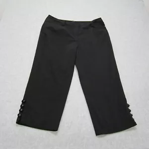 Larry Levine Damen Hose Größe 14 Schwarz Stretch Capri Hoher Bund - Bild 1 von 11
