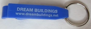 Dream Buildings Blue Plastic White Letters Keychain Can Bottle Opener Metal - Picture 1 of 2