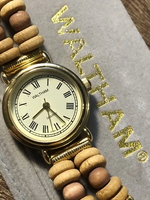 Reloj Waltham Mujer Vintage con Bolsa Original Pulsera Cuentas Correa, Batería Nueva Foto 1 de 4