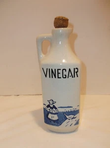 Botella de VINAGRE AZUL/BLANCO VINTAGE escena molino de viento checo #23 - Imagen 1 de 9