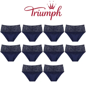 Triumph 10 Pack Essential Lace Maxi Womens Underwear Briefs Undies Navy Bulk - Picture 1 of 8