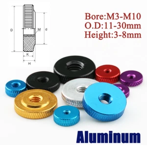 Gerändelte Rändelmuttern Durchgangsloch Aluminiumlegierung dünner Typ Handgriff Knöpfe  - Bild 1 von 9